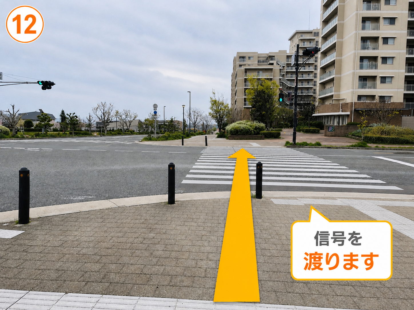 12 信号を渡ります